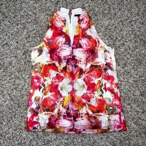 Preowned Vince Camuto Floral Sleeveless Blouse | Size PS